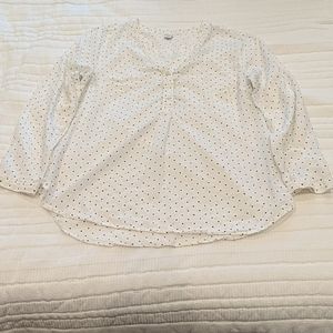 Old Navy White & Black Dot Thin Long Sleeve Tunic
